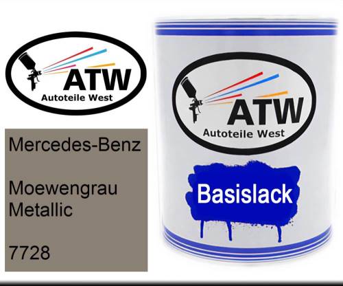 Mercedes-Benz, Moewengrau Metallic, 7728: 1L Lackdose, von ATW Autoteile West.